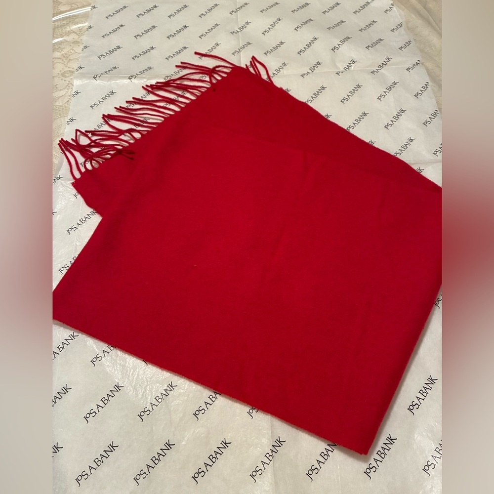 Jos. A. Bank Red Cashmere Scarf - Picture 2 of 8